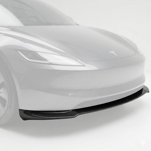Real 3K Carbon Fiber Front Lip Splitter with Glossy & Matte Finishes for Tesla Model 3 Highland