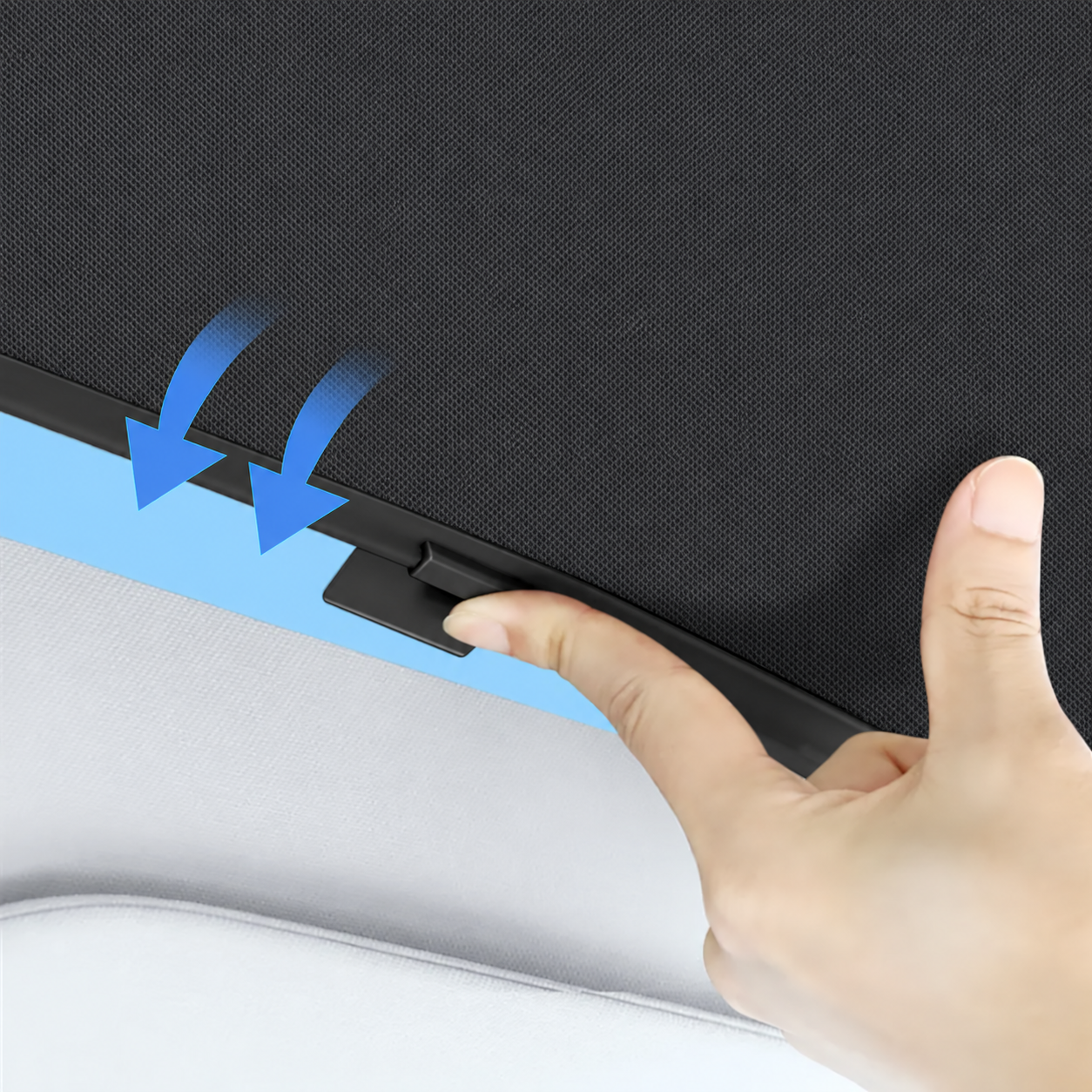 Retained with Edge Clips - TESVX Glass Roof Sunshade