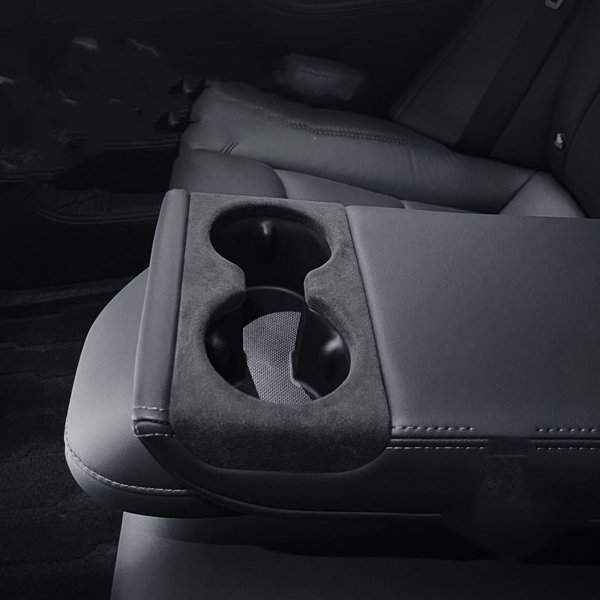 Suede-Like Fabric Rear Cup Holder Cover Trim for Tesla Model 3 Highland