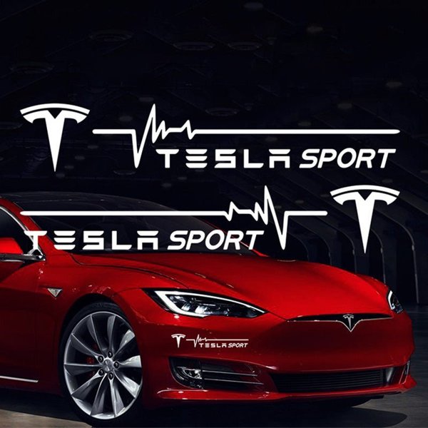 Vinyl Letter Emblem Overlay Stickers with Black, White & Color Options for Tesla Model 3 / Y / S / X