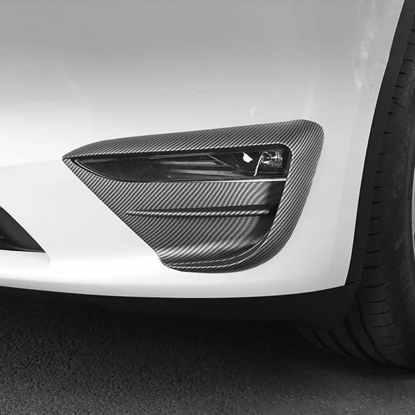 ABS Fog Light Trim Cover with Carbon-Pattern & Black Finishes for Tesla Model Y (2020–2025.03)