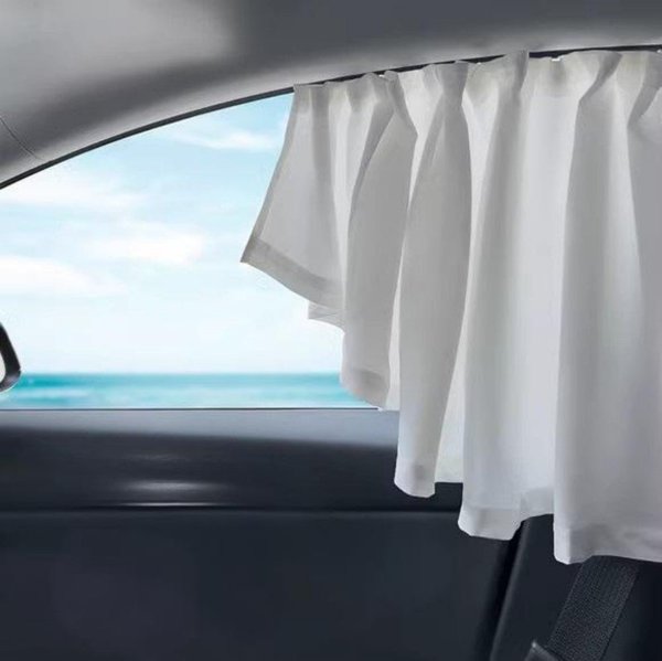 Ice Silk Side Window Sunshades in Black & White for Tesla Model 3 / Model Y