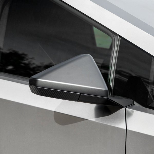 Dry Carbon Fiber Side Mirror Bottom Cover with Glossy & Matte Finishes for Tesla Cybertruck