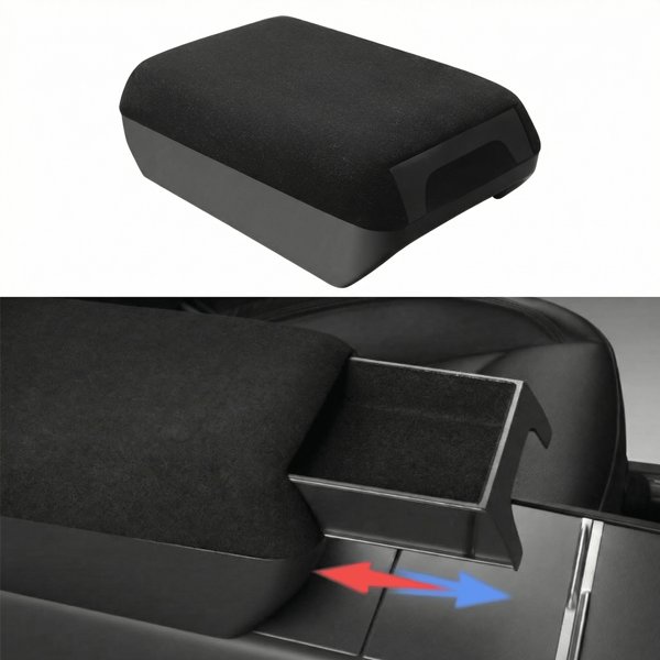 Center Console Armrest Riser with Hidden Sliding Drawer for Tesla Model 3 Highland / Model Y Juniper