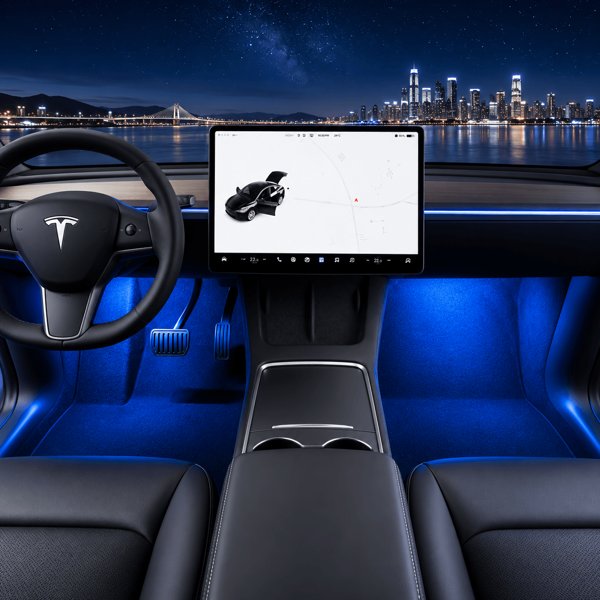 Plug-and-Play LED Footwell, Puddle & Trunk Light Kit with 4, 7 or 11 Pieces for Tesla Model 3 / Y / S / X