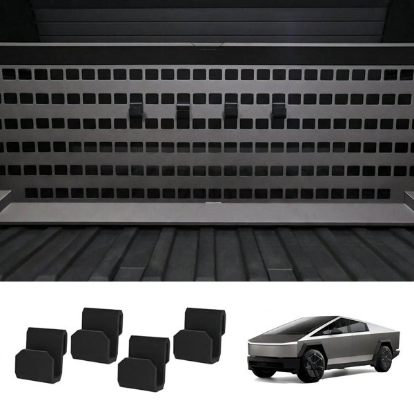 4-Piece Heavy-Duty ABS MOLLE Hooks with 40 lb Rating for Tesla Cybertruck Vault
