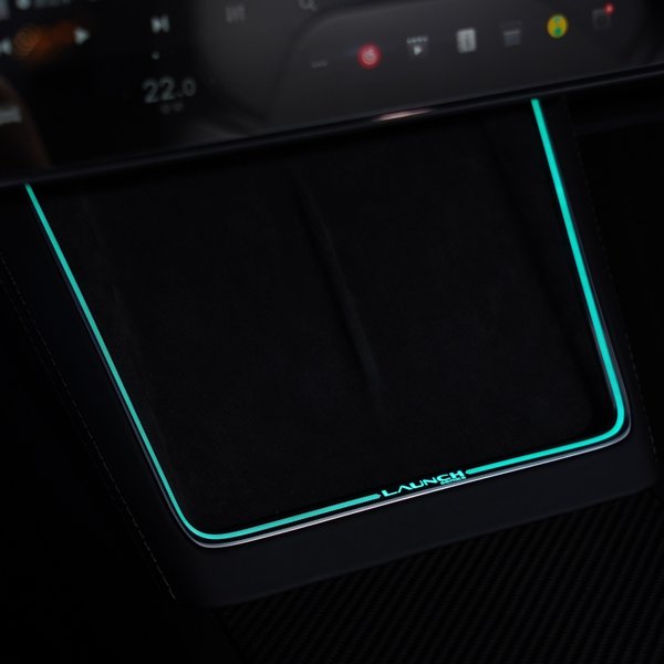 Laser-Carved Wireless Charging Pad Ambient Light with 16 Million Colors for Tesla Model Y Juniper / Model YL