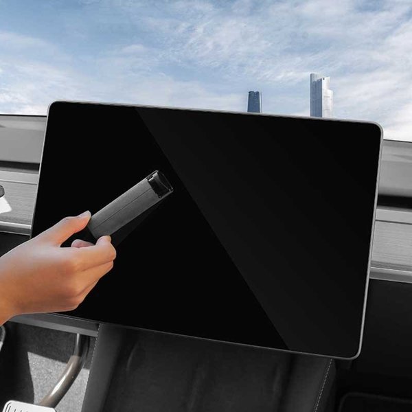 2-in-1 Microfiber Screen Cleaner & Phone Stand with Liquid-Free Cleaning for Tesla Touchscreens
