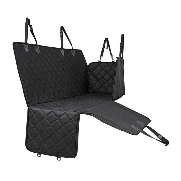 600D Oxford Rear Seat Dog Cover with Zippered Side Flaps for Tesla Model 3 / Y / S / X / Cybertruck