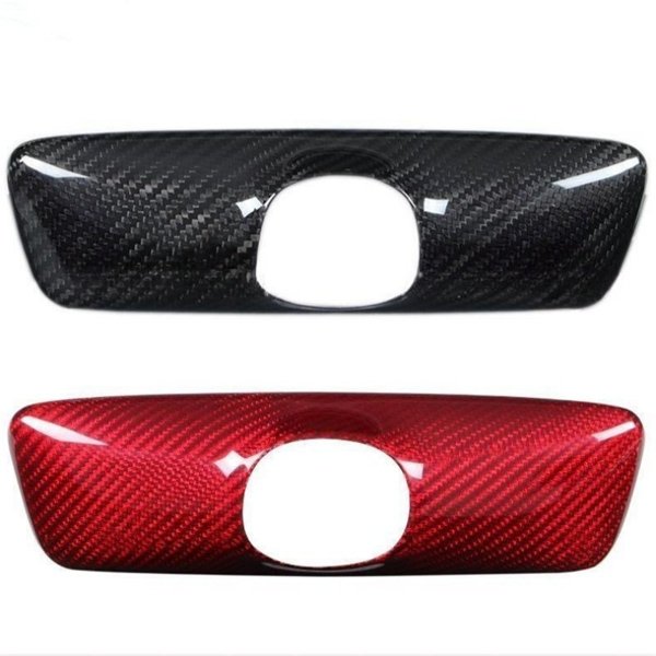 Carbon Fiber Style Interior Rearview Mirror Cover with Glossy, Matte & Forged Finishes for Tesla Model 3 / Model Y