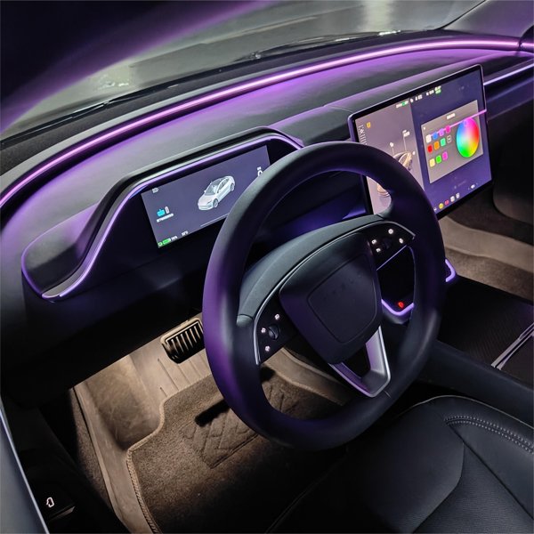 8.9-Inch Dashboard Display with Wireless CarPlay & Ambient Lighting for Tesla Model 3 Highland / Model Y Juniper (LHD)