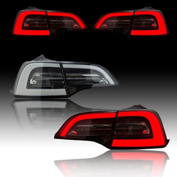 Venom-Style LED Tail Lights with Sequential Turn Signals for Tesla Model 3 / Model Y