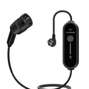 Portable Type 2 EV Charger with 2.4-Inch Display & EU, UK or AU Plug for Type 2 EVs
