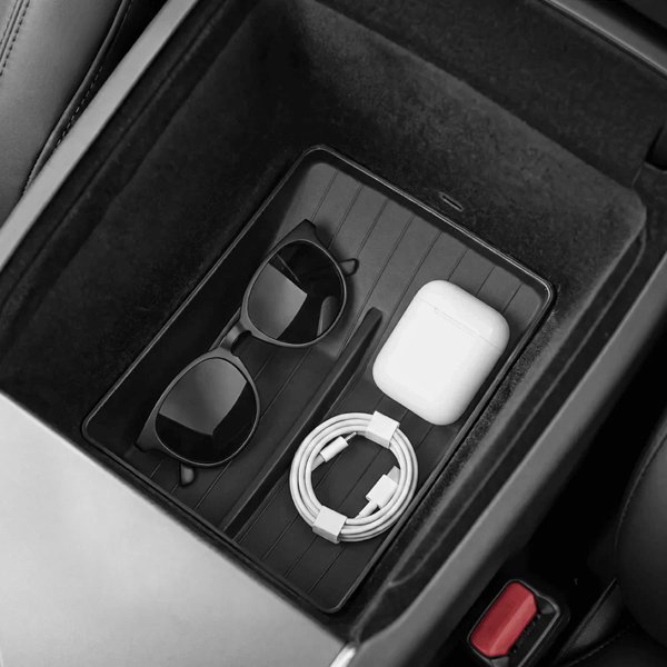 TPE Center Console Armrest Organizer Tray for Tesla Model Y Standard 2026+