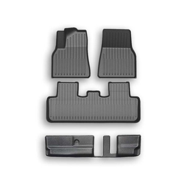 TPE Floor Mats in 4-, 7- or 12-Piece Sets for Tesla Model Y 7-Seater (2021–2024)