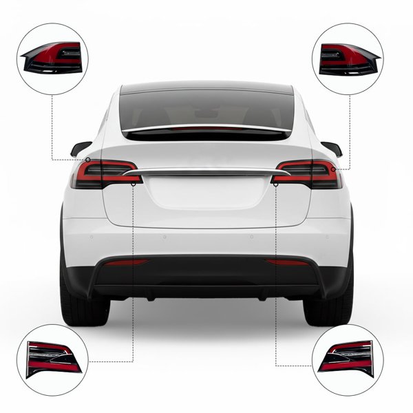 Turn/Brake Lamp & Inner Tail Light Replacement with US Red & EU Amber Options for Tesla Model X (2016–2020)