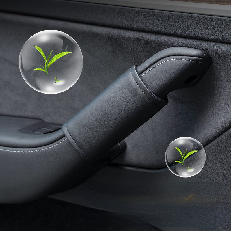 A Comfortable Leather Grip - TESVX Inner Door Handle Cover