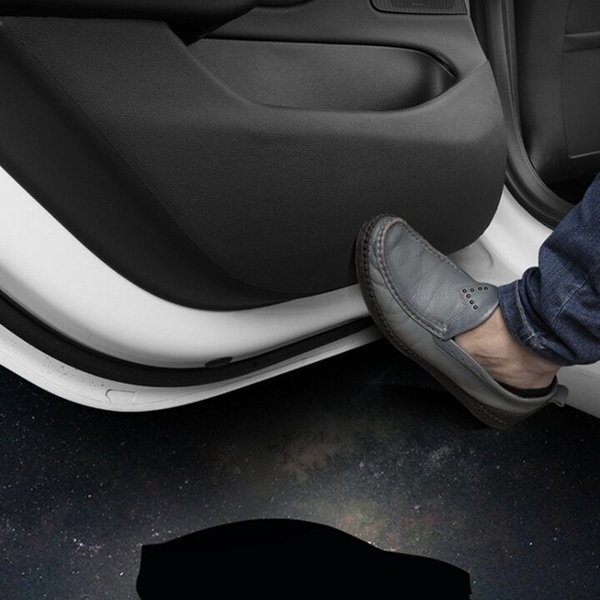 4-Piece Faux Leather Door Anti-Kick Mats with Speaker Cutouts for Tesla Model 3 / Model 3 Highland