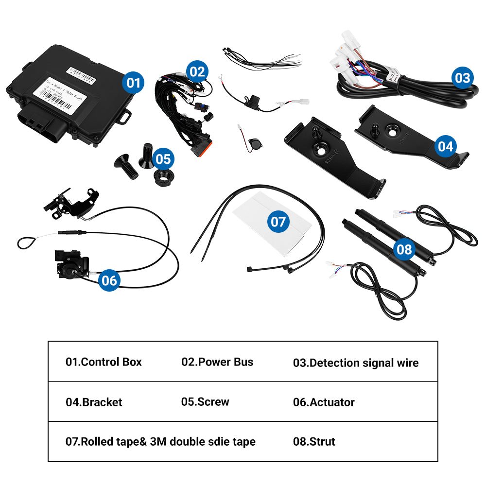 Struts, Controller and Latch Kit - TESVX Electric Frunk Kit