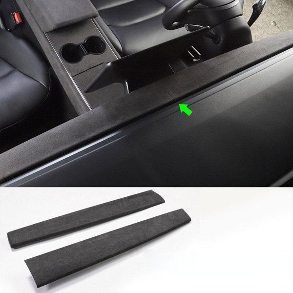 2-Piece Suede-Look Dashboard Covers with 3M Adhesive for Tesla Model 3 / Model Y