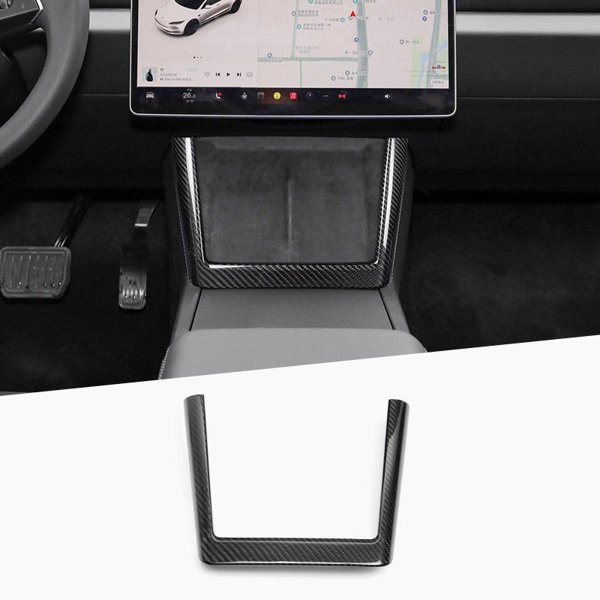 Dry Carbon Fiber Wireless Charging Pad Frame with 4 Finish Options for Tesla Model 3 Highland / Model Y Juniper