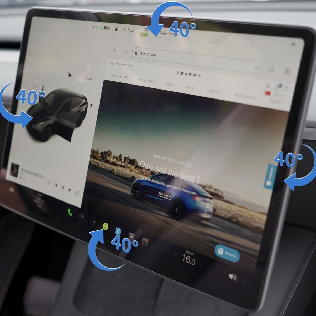 Manual Screen Positioning - TESVX Swivel Screen Mount