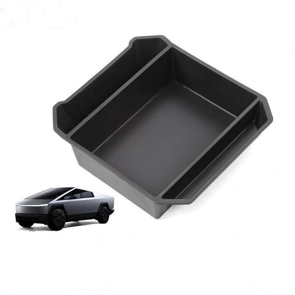TPE or Flocking Armrest Storage Box with Multiple Compartments for Tesla Cybertruck