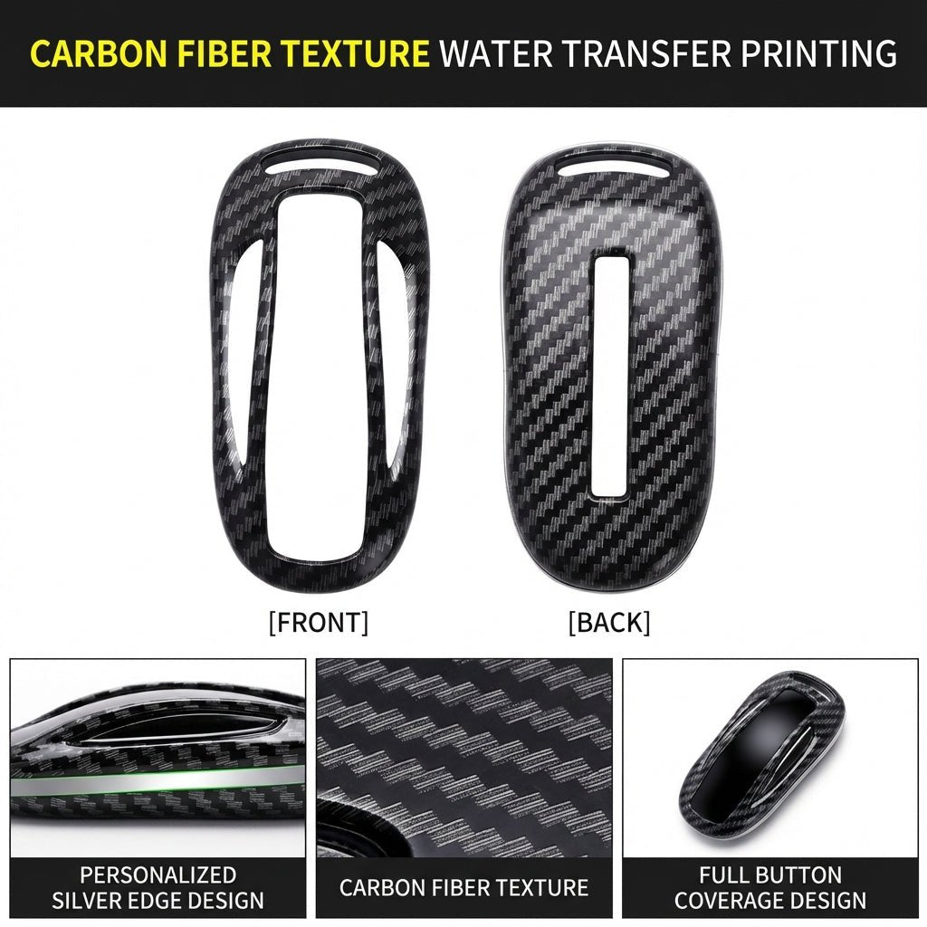 Carbon-Fiber-Look Finish - TESVX Key Fob Cover