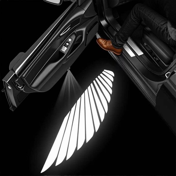 Angel Wings LED Door Welcome Lights with No-Wiring Adhesive Mount for Tesla Model 3 / Y / S / X