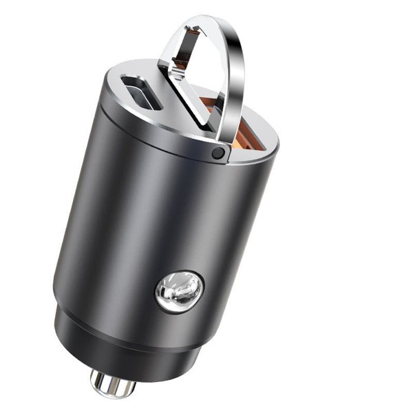 30W Zinc Alloy Dual-Port Car Charger with PD 3.0 & QC 3.0 for Tesla Model 3 / Y / S / X / Cybertruck