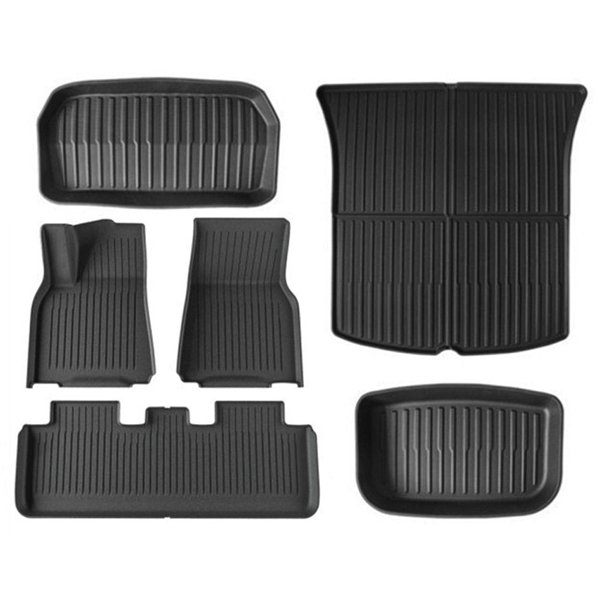 3- or 6-Piece All-Weather TPE Floor Mats with LHD & RHD Options for Tesla Model 3 / Model Y