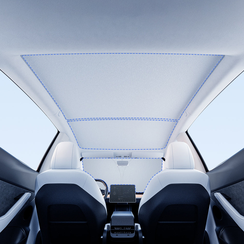 Two Areas of Coverage - TESVX Roof & Windshield Sunshade Set
