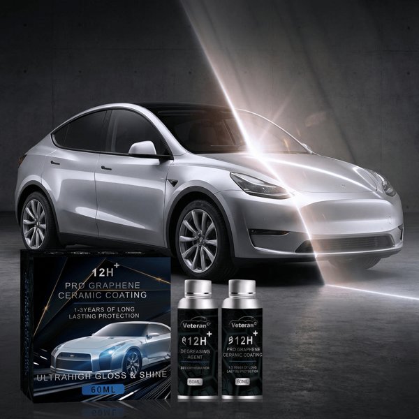 12H Graphene Ceramic Coating & Degreaser Kit with Hydrophobic Finish for Car Paint