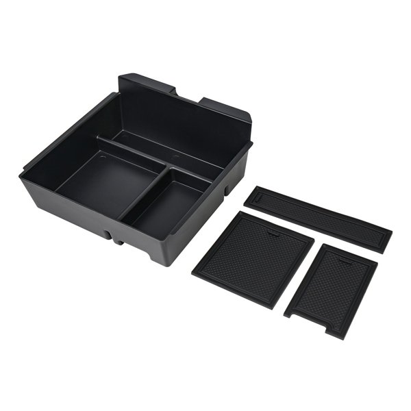 Flock or ABS Center Front Storage Box with Hinged Lid for Tesla Model 3 Highland / Model Y Juniper