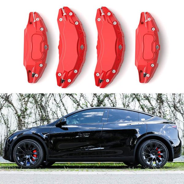 4-Piece 6061-T6 Aluminum Brake Caliper Covers for Tesla Model Y / Model Y Juniper / Model YL