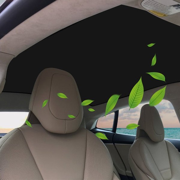 Panoramic Sunroof Sunshade with Silver-Coated Mesh & Clip-On Install for Tesla Model S