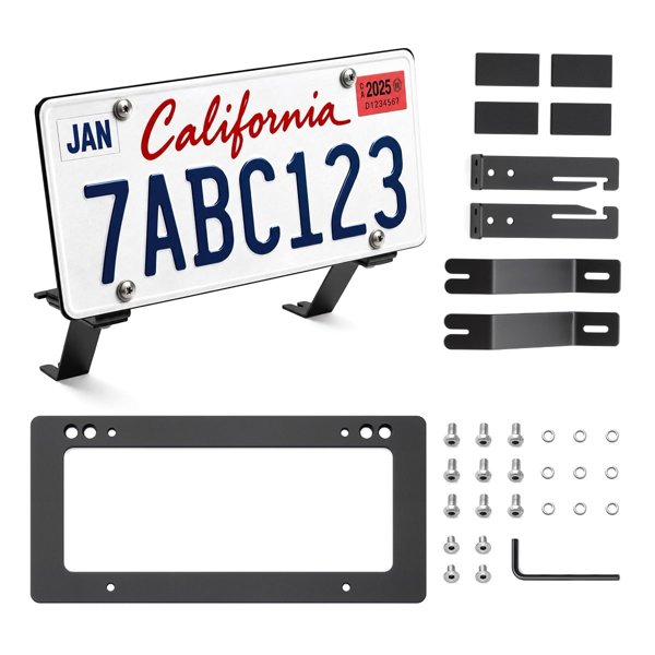 Black Aluminum Alloy US Front License Plate Frame for Tesla Model 3 (2017–2023) / Model Y (2020–2024)