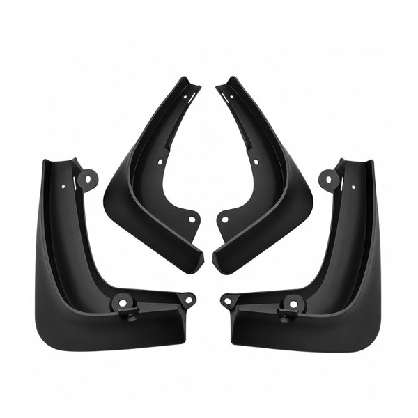 4-Piece PP / TPE Mud Flaps with No-Drill Snap-In Install for Tesla Model S