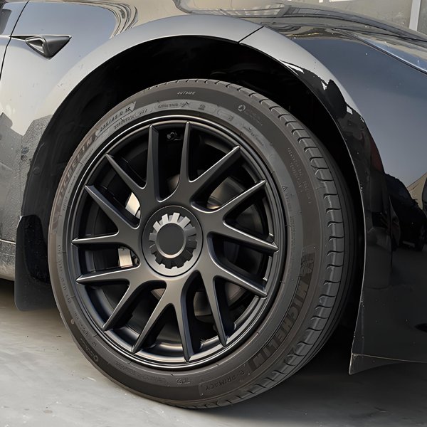 18-Inch 4-Piece ABS Wheel Covers in Matte Black or Graphite Gray for Tesla Model 3 Highland Photon Wheels