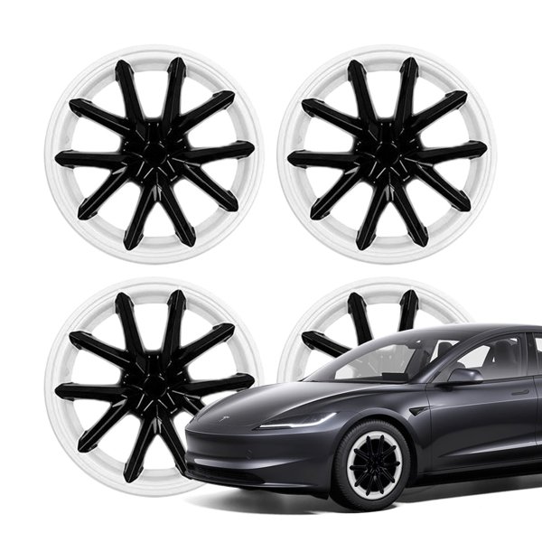4-Piece 18-Inch ABS Wheel Covers with Sports Hemming & Saint Seiya Styles for Tesla Model 3 (2017–2023)