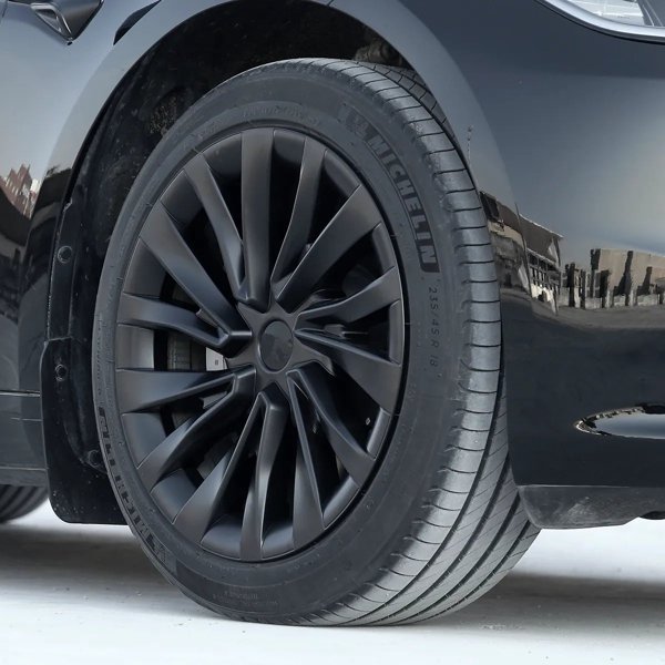 18-Inch 4-Piece ABS Photon Wheel Covers with Matte or Glossy Black Finish for Tesla Model 3 Highland