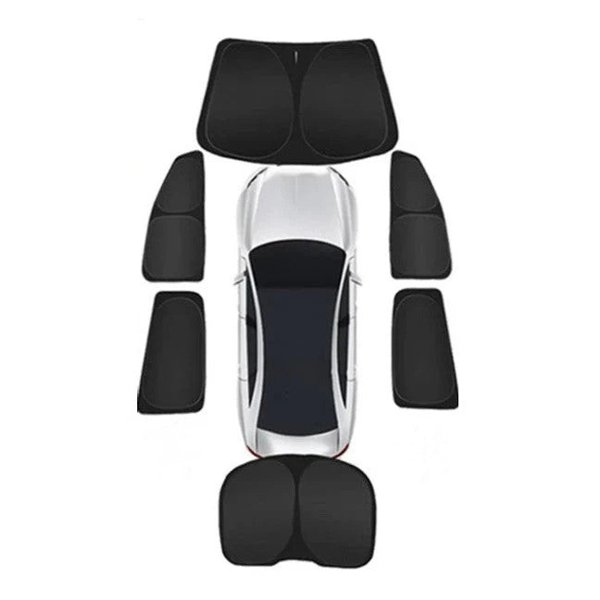 6-Piece Window Sunshade Set with Foldable Memory Frame for Tesla Model S