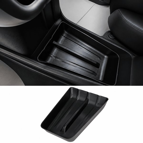 TPE Lower Center Console Storage Tray with Anti-Slip Divided Layout for Tesla Model Y Standard