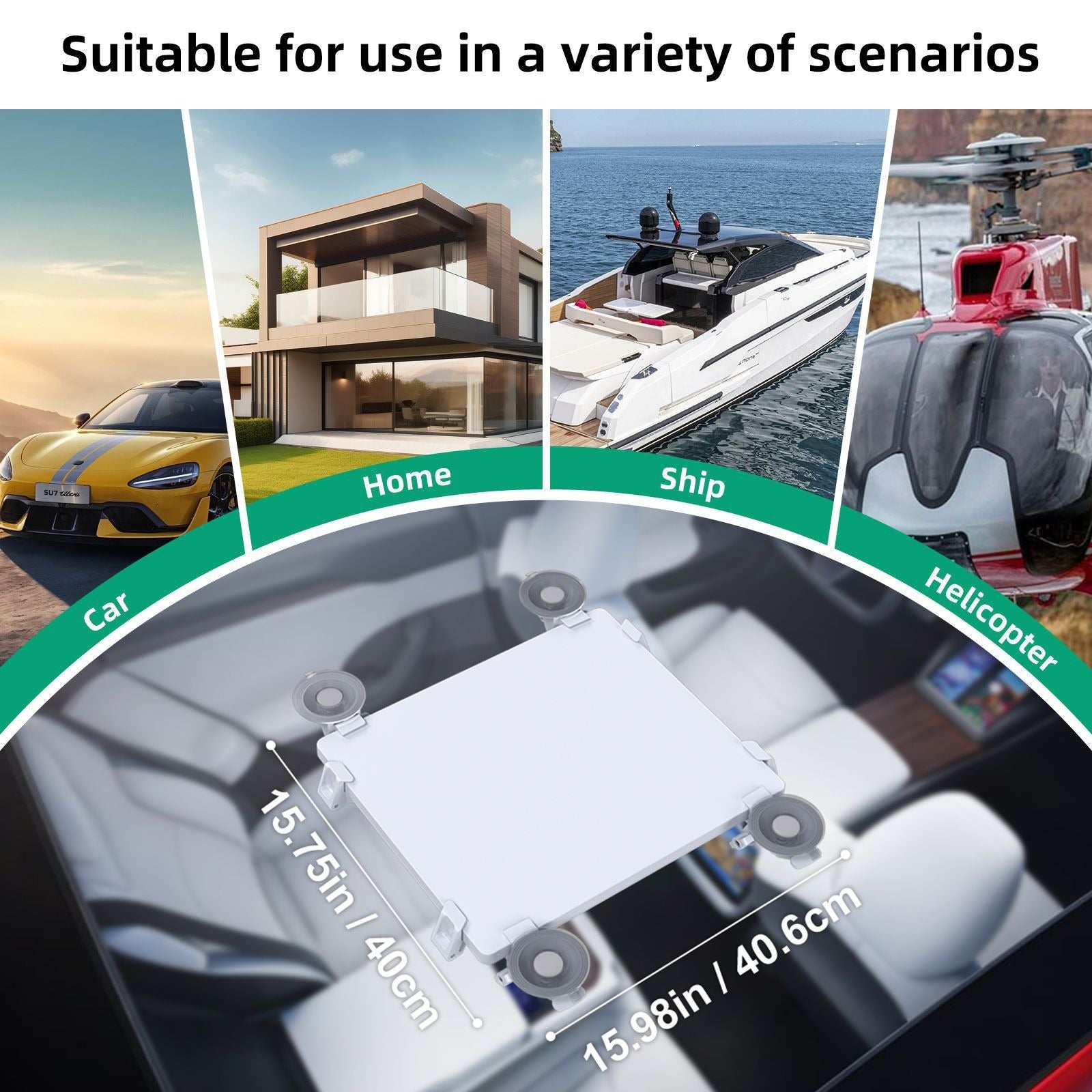 Four Powerful Suction Cups - TESVX Suction Cup Mount