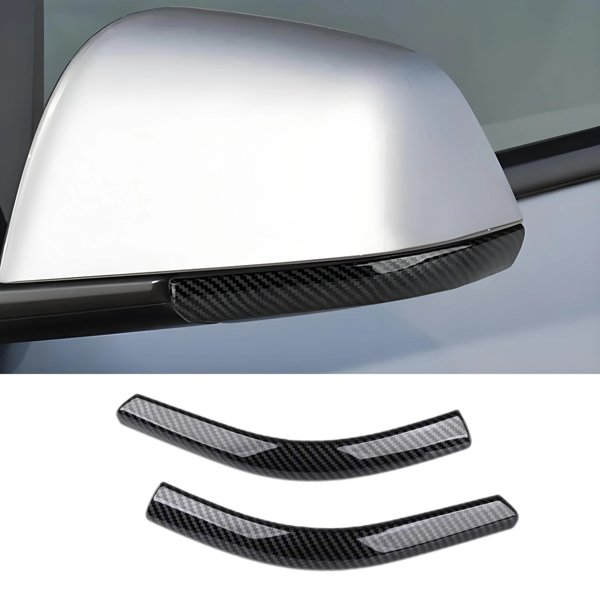 ABS Side Mirror Anti-Collision Strips with Body-Color or Carbon-Pattern Finish for Tesla Model 3 / Model Y