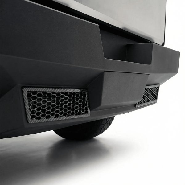 ABS Honeycomb Rear Bumper Trim Cover with Carbon-Style & Black Finishes for Tesla Cybertruck