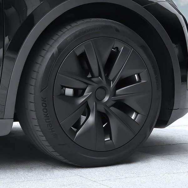 19-Inch 4-Piece ABS Gemini Dark Wheel Covers in Matte or Glossy Black for Tesla Model Y
