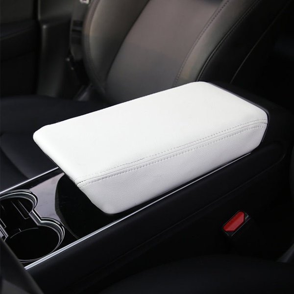 Microfiber Leather Armrest Cover with White & Black Options for Tesla Model 3 / Model Y