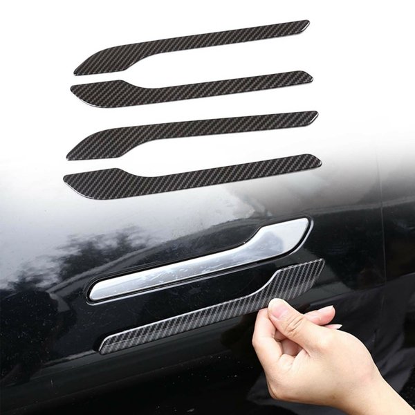 4-Piece ABS Door Handle Cover Kit with Carbon-Look & Solid Color Options for Tesla Model 3 / Model Y