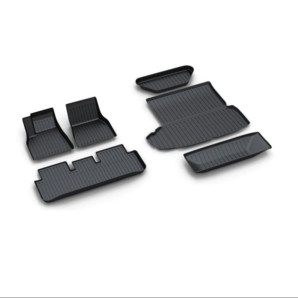 All-Weather Floor Mats with Anti-Slip Backing & Raised Edges for Tesla Model S 5-Seater (LHD)